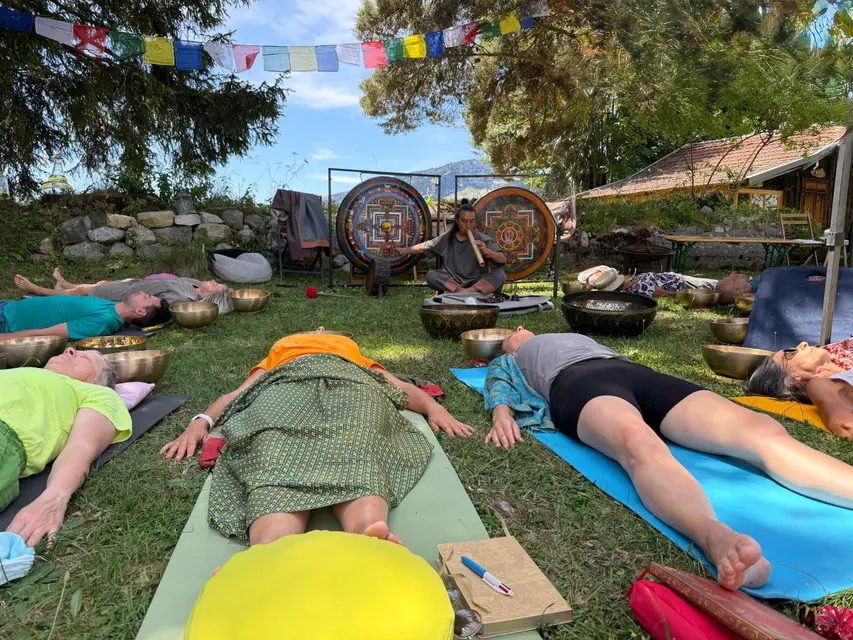Individual sound healing during the retreat